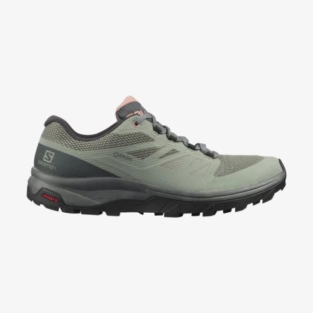 Buty Trekkingowe Damskie Salomon OUTLINE GORE-TEX Oliwkowe - PL 0-YDUC